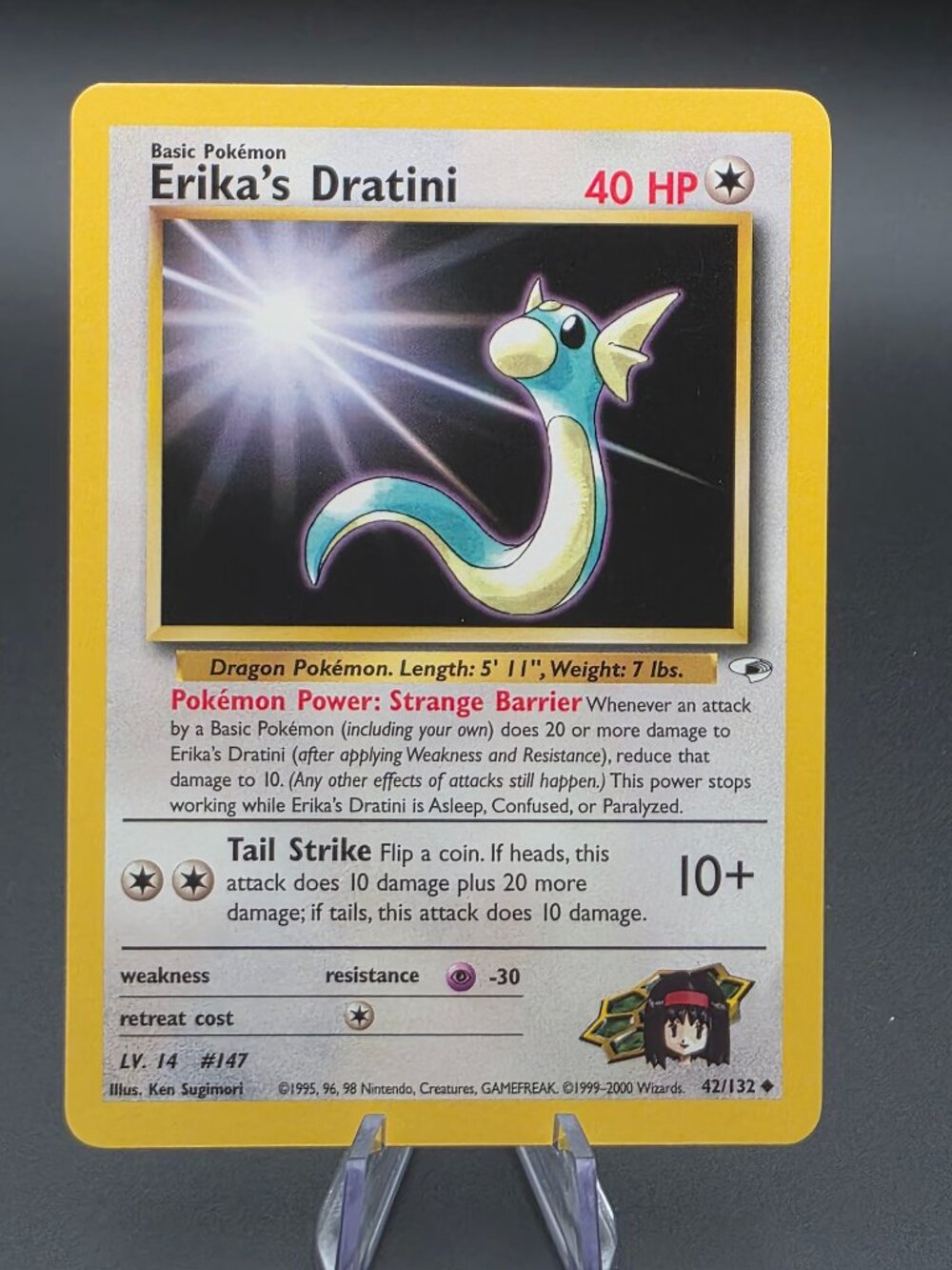 Erika's Dratini 42/132 Uncommon Gym Heroes Pokemon Unlimited MP
